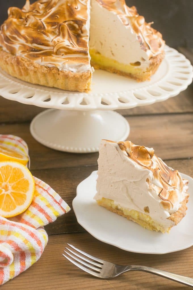 The ultimate lemon dessert - lemon tart with toasted brown sugar meringue.