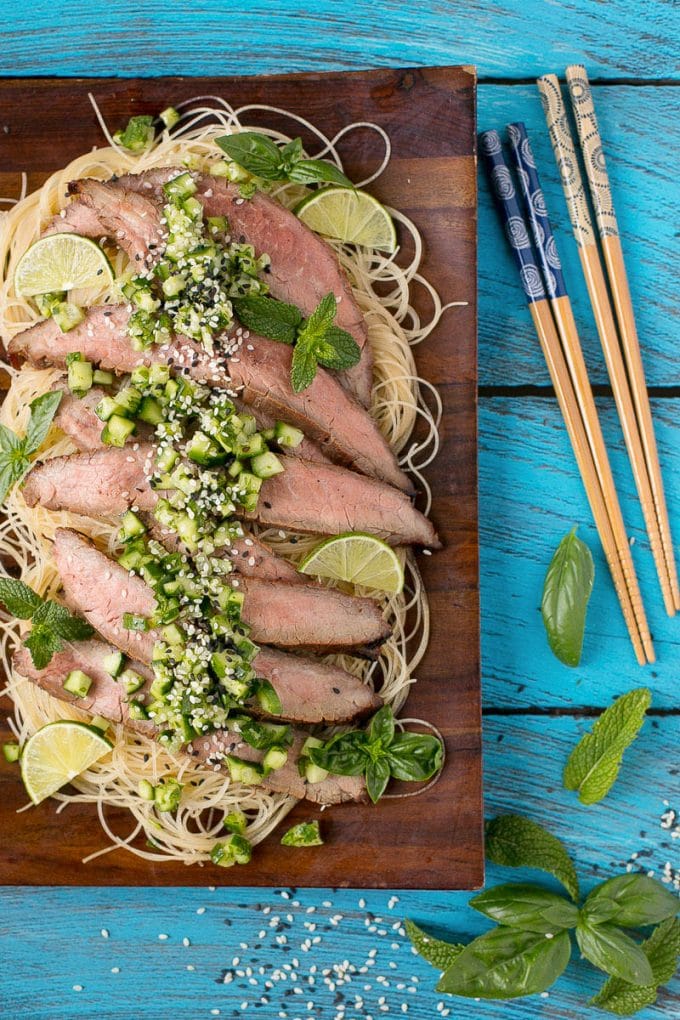 Soy Marinated Flank Steak with Cucumber Relish Dinner at the Zoo