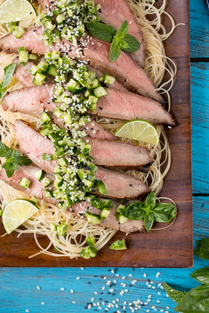 Soy Marinated Flank Steak with Cucumber Relish Dinner at the Zoo