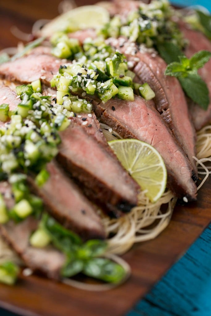 Soy Marinated Flank Steak with Cucumber Relish Dinner at the Zoo