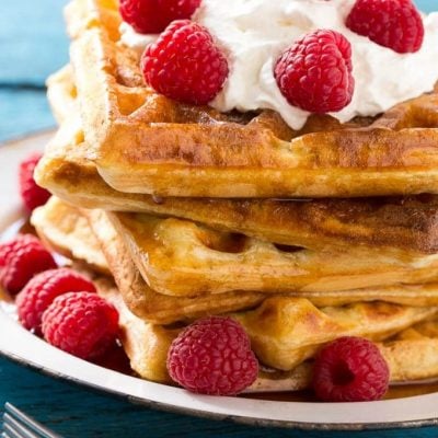 These fluffy yeast waffles have a melt-in-your-mouth texture and exceptional flavor. Make the batter the night before and have a decadent breakfast the next morning!