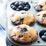 These healthy blueberry muffins are made with whole wheat flour and oatmeal for added nutrition, but they still taste as good as the original version!