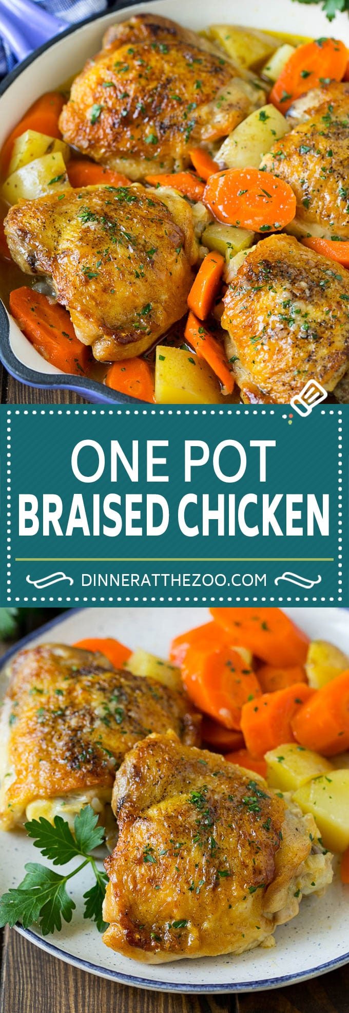 Braised Chicken with Carrots and Potatoes Recipe | One Pot Meal | Chicken with Potatoes #chicken #chickenthighs #onepot #potatoes #carrots #dinner #dinneratthezoo