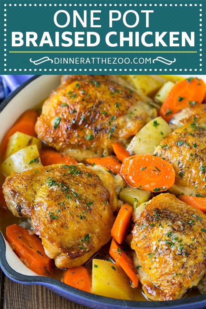 Braised Chicken with Carrots and Potatoes Recipe | One Pot Meal | Chicken with Potatoes #chicken #chickenthighs #onepot #potatoes #carrots #dinner #dinneratthezoo