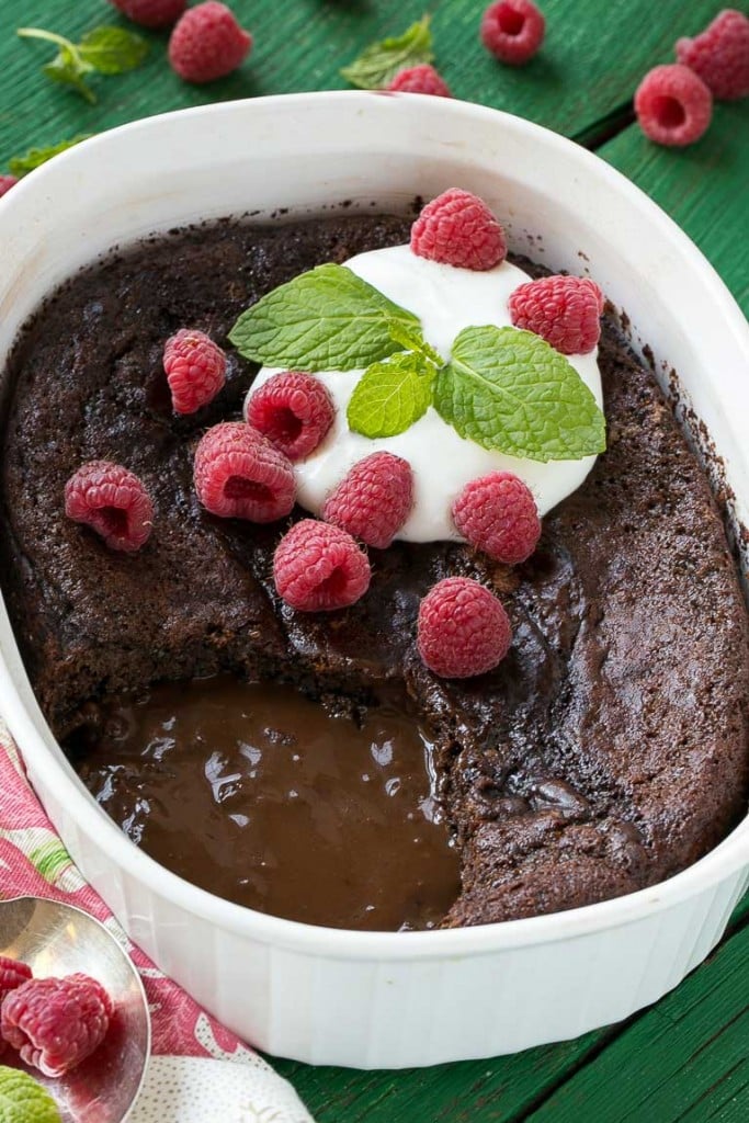 A quick and easy chocolate pudding cake that also happens to be low fat.