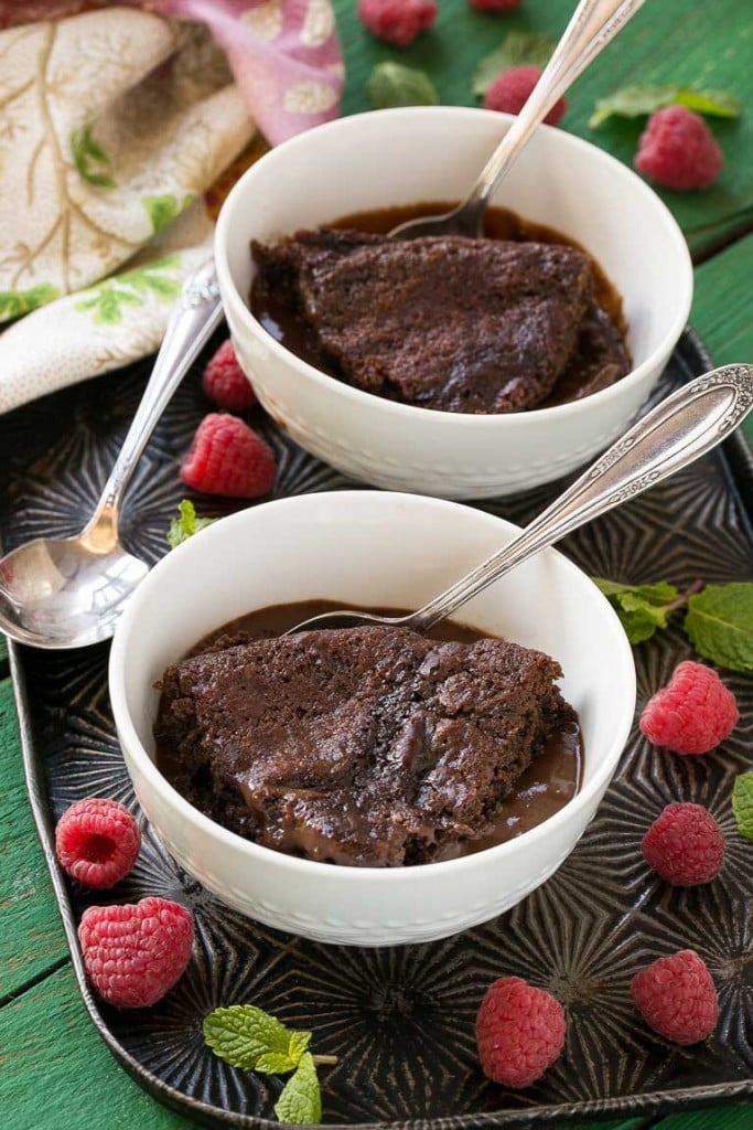 A quick and easy chocolate pudding cake that also happens to be low fat.