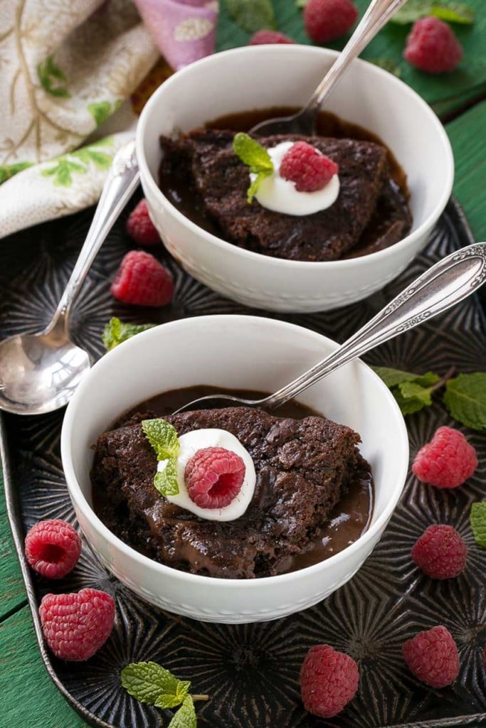 A quick and easy chocolate pudding cake that also happens to be low fat.