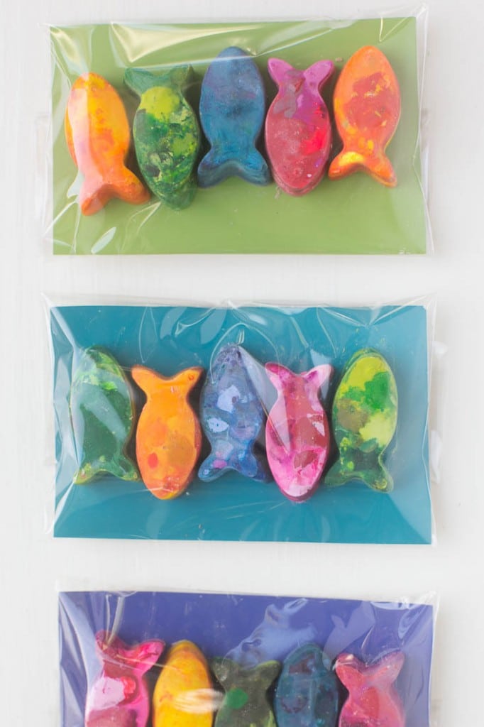 DIY Marble Crayons for party favors - Under the Sea birthday party