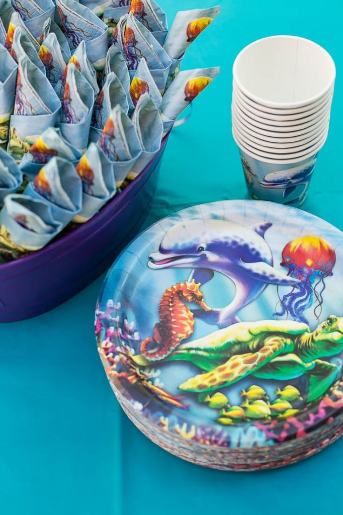 Sea themed plates and napkins - Under the Sea birthday party