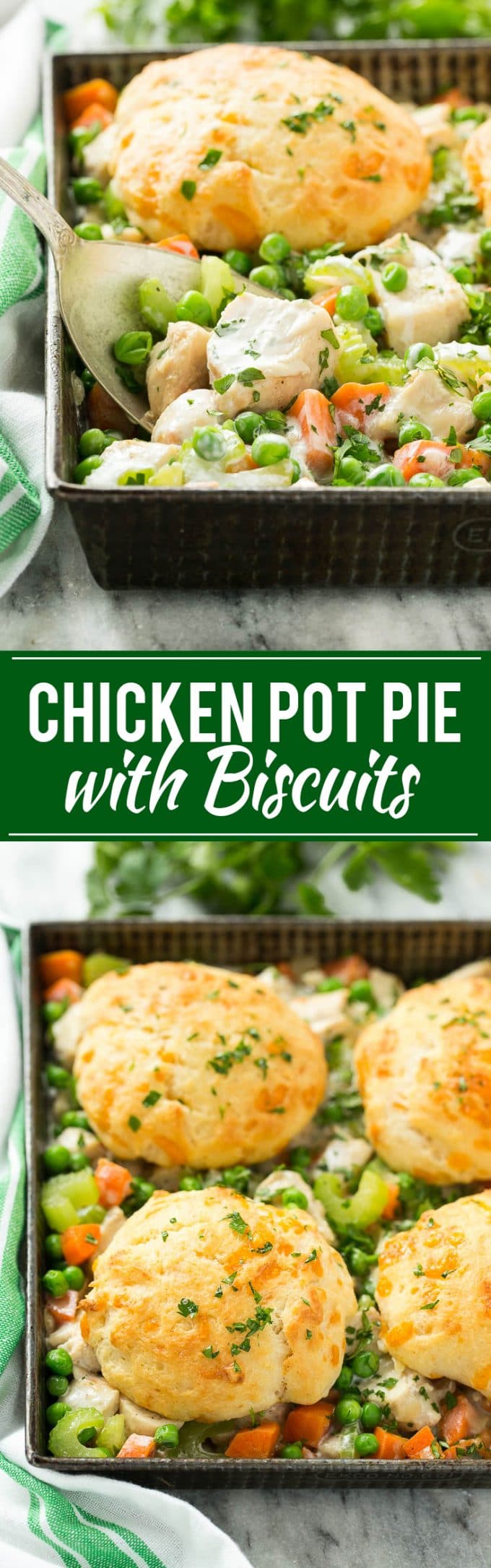 Biscuit Chicken Pot Pie Recipe | Easy Chicken Pot Pie | Best Chicken Pot Pie | Creamy Chicken Pot Pie