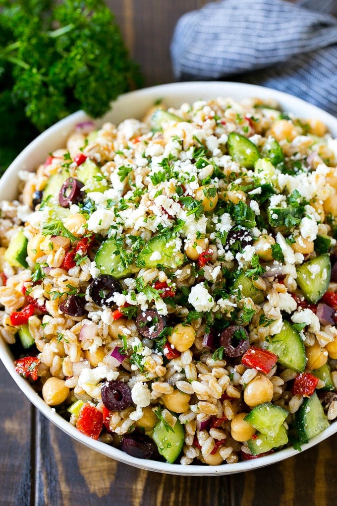 Farro Salad with Feta - Dinner at the Zoo