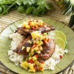 Hawaiian Coconut Grilled Chicken with Pineapple Salsa - a taste of the tropics at home!