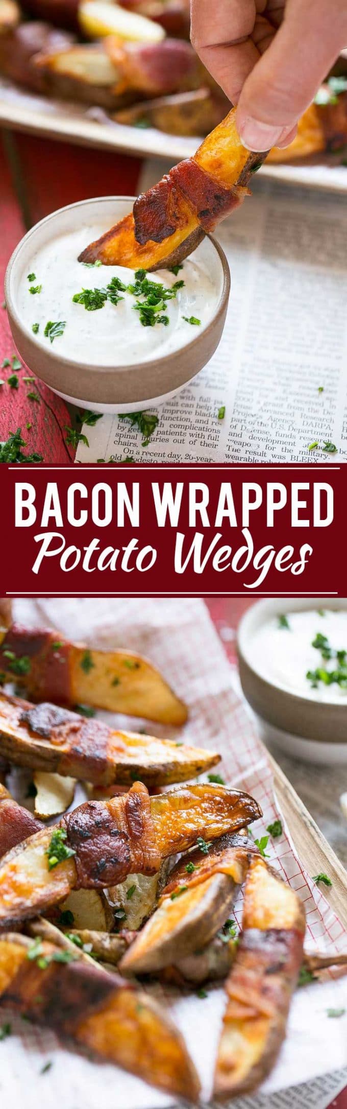 bacon wrapped potato wedges
