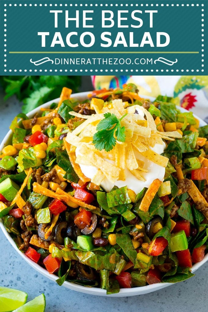 Taco Salad Recipe | Beef Taco Salad | Mexican Salad #salad #taco #beef #lunch #avocado #dinner #dinneratthezoo