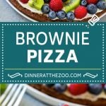 Brownie Pizza Recipe | Fruit Pizza | Dessert Pizza #brownie #pizza #chocolate #fruit #dessert #dinneratthezoo