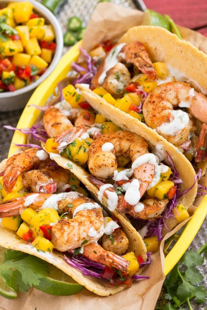 Shrimp Tacos with Mango Salsa - Dinner at the Zoo