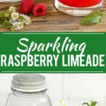 This sparkling raspberry limeade has just 4 ingredients and is a super refreshing drink for a hot day.