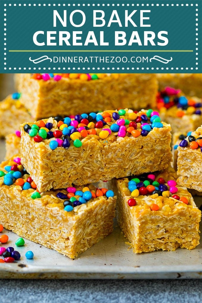 Cereal Bars Recipe | No Bake Bars | Peanut Butter Bars #cereal #breakfast #mealprep #peanutbutter #oatmeal #dinneratthezoo