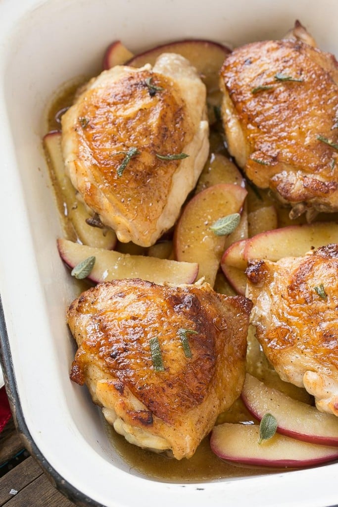 This cider glazed chicken is the perfect dinner for a busy weeknight - it only has 6 ingredients and is ready in 30 minutes.