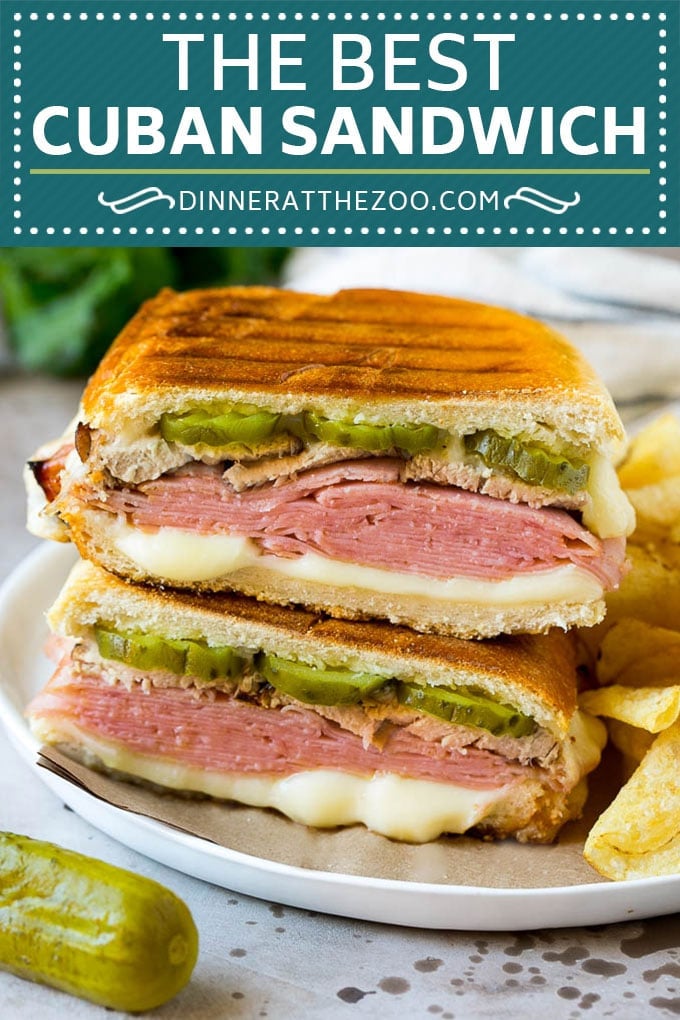 Cuban Sandwich Recipe #sandwich #pork #ham #cheese #pickles #lunch #dinner #dinneratthezoo