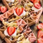 Have your favorite ice cream flavor for breakfast with this recipe for neapolitan waffles. It's one batter flavored three different ways!