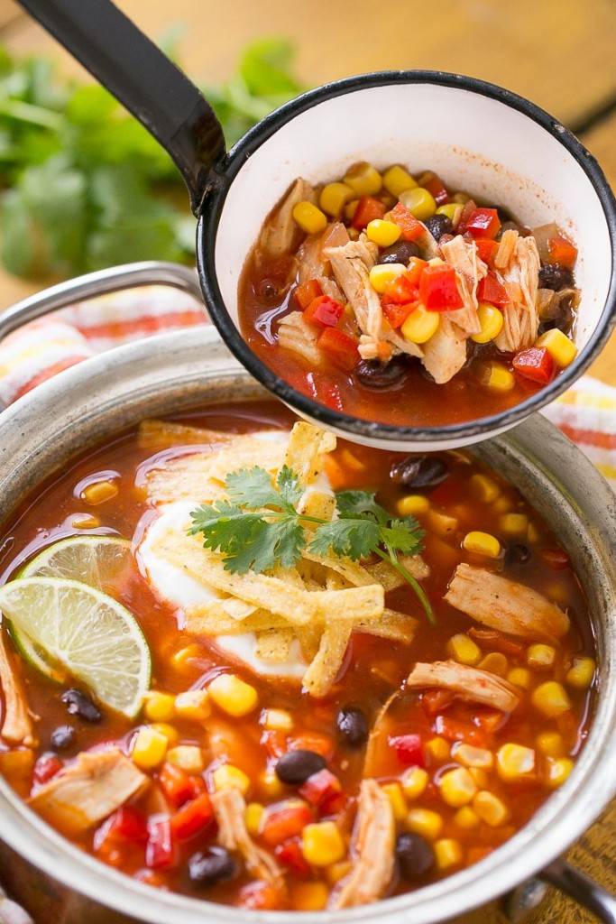 A quick and easy chicken taco soup full of beans and vegetables that's ready in just 25 minutes. Ad