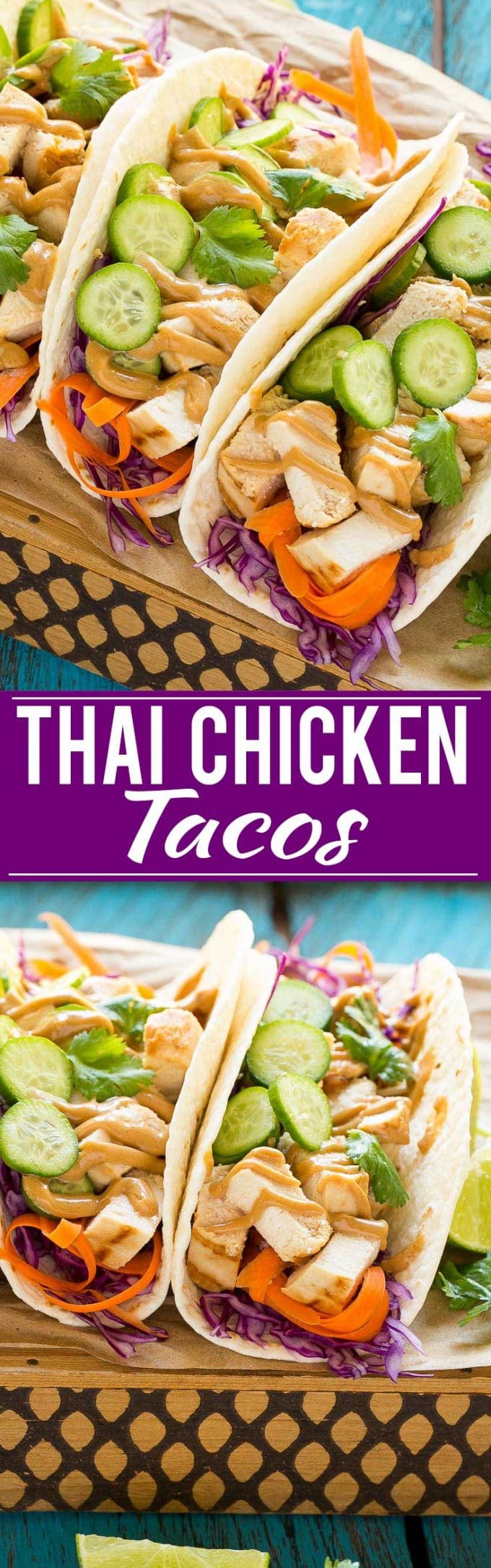 Thai Chicken Tacos Recipe | Thai Chicken Tacos with Peanut Sauce | Peanut Sauce | Thai Tacos