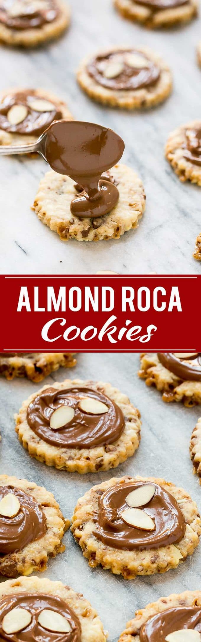 Almond Roca Cookie Recipe | Almond Roca Cookies | Almond Chocolate Cookies
