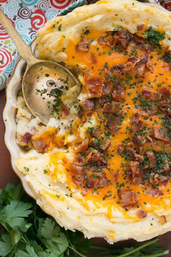 Loaded Mashed Potato Casserole - Dinner at the Zoo