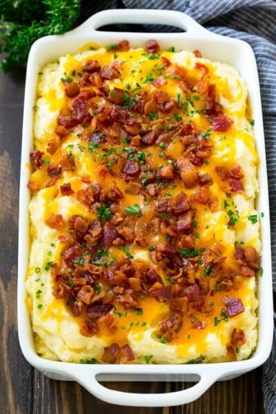 Loaded Mashed Potato Casserole - Dinner at the Zoo