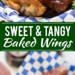 These sweet and tangy baked chicken wings are smothered in a homemade barbecue sauce. They’re extra crispy without any frying required!