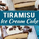 This tiramisu ice cream cake layers no-churn coffee ice cream, cake and chocolate for a decadent treat that's great for entertaining. #FoundMyDelight Ad