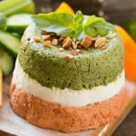 This layered almond pesto dip is an easy yet impressive appetizer that comes together in minutes with the help of a food processor. #ad