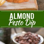 This layered almond pesto dip is an easy yet impressive appetizer that comes together in minutes with the help of a food processor. #ad
