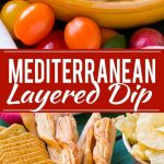This mediterranean layered dip starts with a base of whipped feta cheese and is topped with artichokes, olives, sun dried tomatoes and pine nuts. Ready in about 10 minutes, it's the perfect party appetizer!