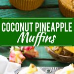 These coconut pineapple muffins are a lightened up treat with less fat and sugar than the original version. They're the perfect snack or breakfast to pair with a cup of tea. #MeAndMyTea Ad