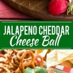 This Jalapeno Cheddar Cheese Ball is full of zesty Mexican flavor and takes just minutes to make. The perfect snack for game day! #KickUpTheFlavor Ad