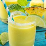 This pineapple coconut smoothie recipe is a tropical fruit delight that's both healthy and refreshing. #ad