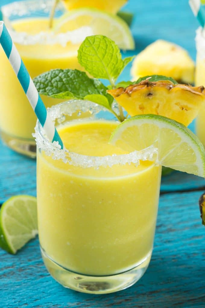 This pineapple coconut smoothie recipe is a tropical fruit delight that's both healthy and refreshing. #ad