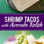 This recipe for fried shrimp tacos is a pile of crispy shrimp that's layered with cilantro lime cabbage slaw and avocado relish then stuffed inside warm flour tortillas. It's a quick and easy meal that tastes like it came from a restaurant! #ShrimpItUp ad