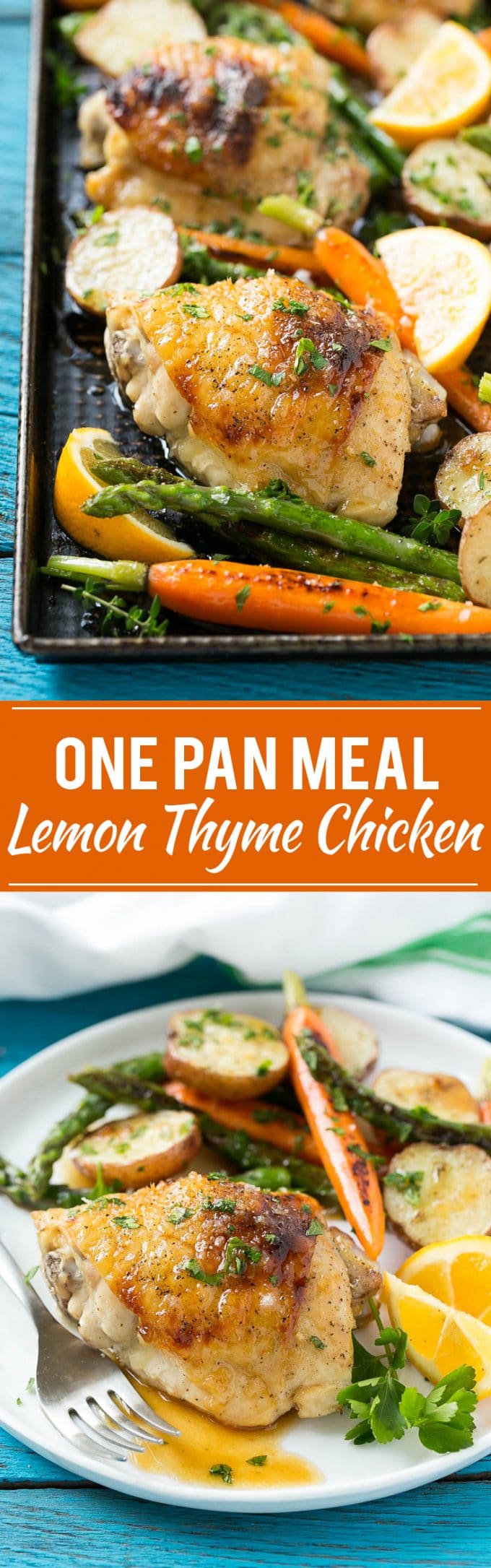 Lemon Thyme Chicken Recipe | Lemon Chicken with Vegetables | Sheet Pan Lemon Chicken #chicken #onepotmeal #carrots #potatoes #asparagus #dinner #dinneratthezoo