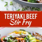 This recipe for teriyaki beef stir fry is tender slices of beef sauteed with a variety of colorful vegetables, all coated in a quick and easy homemade teriyaki sauce.