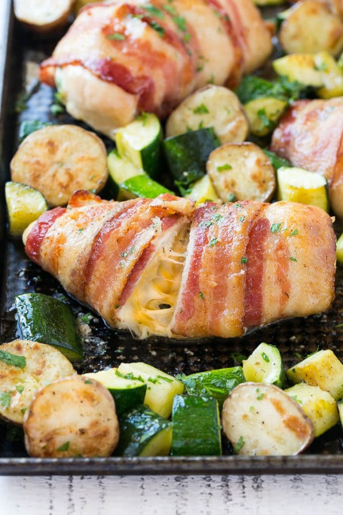 Bacon Wrapped Stuffed Chicken Breast - Dinner at the Zoo