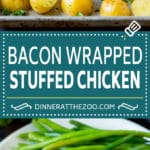 Bacon Wrapped Stuffed Chicken Breast Recipe | Sheet Pan Chicken #chicken #dinner #onepan #bacon #potatoes #dinneratthezoo