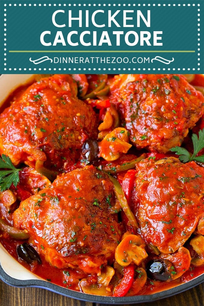 Chicken Cacciatore Recipe | Italian Chicken #chicken #peppers #mushrooms #olives #dinner #dinneratthezoo