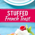 This recipe for cream cheese stuffed french toast is buttery brioche bread dipped in batter and cooked to a golden brown, then sandwiched with a delectable cream cheese, raspberry and almond filling. Finish this brunch delight with a drizzle of syrup and whipped cream for an unforgettable mid-day delight! #ad