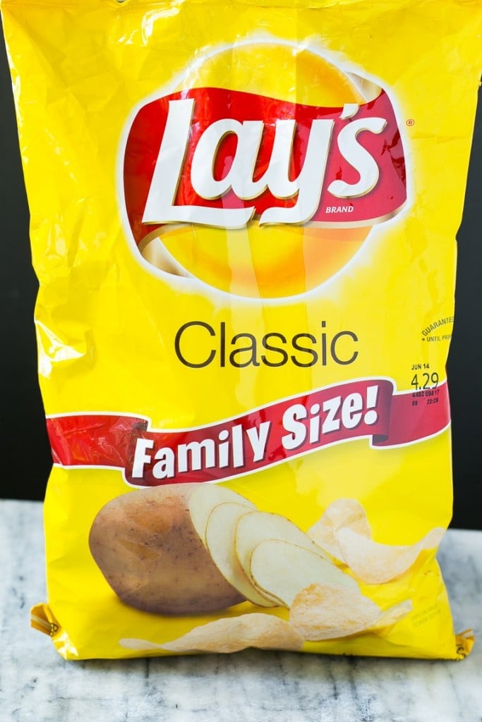 A bag of Lay's classic potato chips.