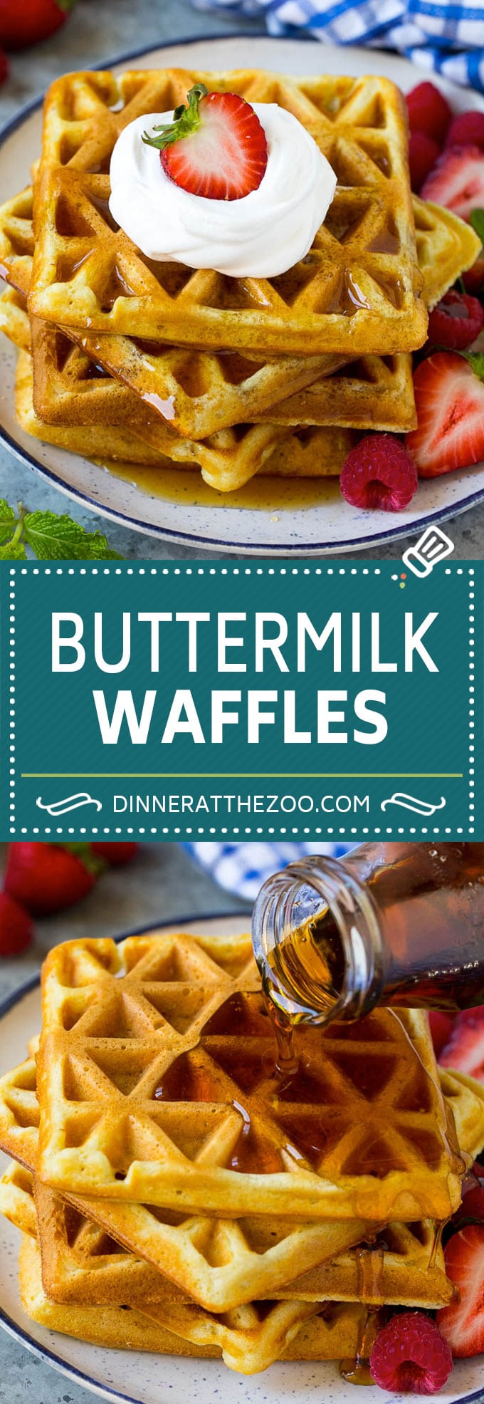 Buttermilk Waffles Recipe | Homemade Waffles #waffles #breakfast #brunch #dinneratthezoo
