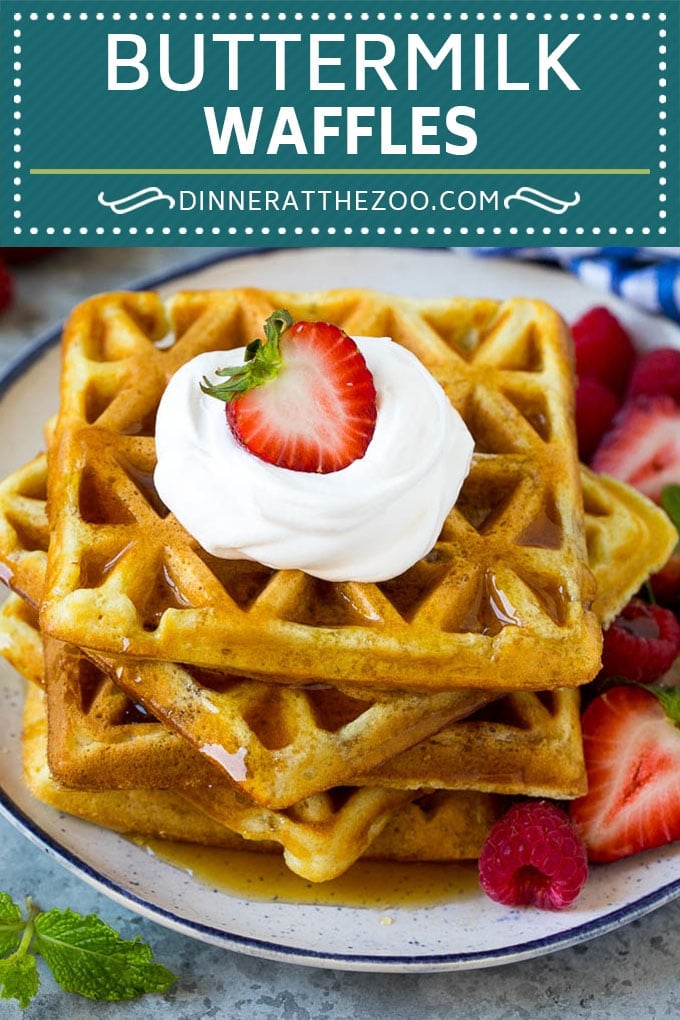 Buttermilk Waffles Recipe | Homemade Waffles #waffles #breakfast #brunch #dinneratthezoo