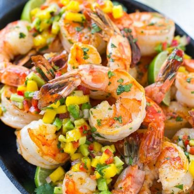 This recipe for cilantro lime shrimp with mango avocado salsa is a quick yet impressive dinner or appetizer that's full of flavor and color. Best of all, it's ready in just 20 minutes!